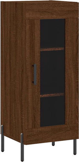 vidaXL - Dressoir - 34,5x34x90 - cm - bewerkt - hout - bruin - eikenkleur