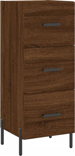 vidaXL - Dressoir - 34,5x34x90 - cm - bewerkt - hout - bruin - eikenkleur