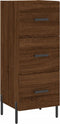 vidaXL - Dressoir - 34,5x34x90 - cm - bewerkt - hout - bruin - eikenkleur
