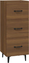 vidaXL - Dressoir - 34,5x34x90 - cm - bewerkt - hout - bruin - eikenkleur