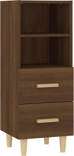 vidaXL - Dressoir - 34,5x34x90 - cm - bewerkt - hout - bruin - eikenkleur