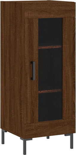 vidaXL - Dressoir - 34,5x34x90 - cm - bewerkt - hout - bruin - eikenkleur