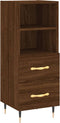 vidaXL - Dressoir - 34,5x34x90 - cm - bewerkt - hout - bruin - eikenkleur