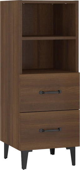 vidaXL - Dressoir - 34,5x34x90 - cm - bewerkt - hout - bruin - eikenkleur