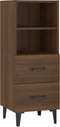 vidaXL - Dressoir - 34,5x34x90 - cm - bewerkt - hout - bruin - eikenkleur