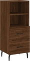 vidaXL - Dressoir - 34,5x34x90 - cm - bewerkt - hout - bruin - eikenkleur