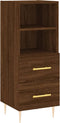 vidaXL - Dressoir - 34,5x34x90 - cm - bewerkt - hout - bruin - eikenkleur