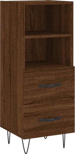 vidaXL - Dressoir - 34,5x34x90 - cm - bewerkt - hout - bruin - eikenkleur