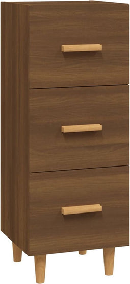 vidaXL - Dressoir - 34,5x34x90 - cm - bewerkt - hout - bruin - eikenkleur