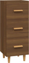 vidaXL - Dressoir - 34,5x34x90 - cm - bewerkt - hout - bruin - eikenkleur