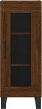 vidaXL - Dressoir - 34,5x34x90 - cm - bewerkt - hout - bruin - eikenkleur