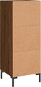 vidaXL - Dressoir - 34,5x34x90 - cm - bewerkt - hout - bruin - eikenkleur