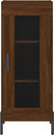 vidaXL - Dressoir - 34,5x34x90 - cm - bewerkt - hout - bruin - eikenkleur