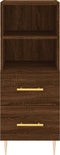 vidaXL - Dressoir - 34,5x34x90 - cm - bewerkt - hout - bruin - eikenkleur
