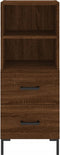 vidaXL - Dressoir - 34,5x34x90 - cm - bewerkt - hout - bruin - eikenkleur