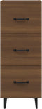 vidaXL - Dressoir - 34,5x34x90 - cm - bewerkt - hout - bruin - eikenkleur