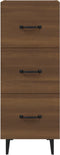 vidaXL - Dressoir - 34,5x34x90 - cm - bewerkt - hout - bruin - eikenkleur