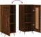 vidaXL - Dressoir - 34,5x34x90 - cm - bewerkt - hout - bruin - eikenkleur
