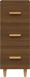 vidaXL - Dressoir - 34,5x34x90 - cm - bewerkt - hout - bruin - eikenkleur