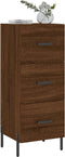 vidaXL - Dressoir - 34,5x34x90 - cm - bewerkt - hout - bruin - eikenkleur