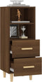 vidaXL - Dressoir - 34,5x34x90 - cm - bewerkt - hout - bruin - eikenkleur