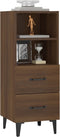 vidaXL - Dressoir - 34,5x34x90 - cm - bewerkt - hout - bruin - eikenkleur