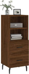 vidaXL - Dressoir - 34,5x34x90 - cm - bewerkt - hout - bruin - eikenkleur
