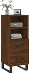 vidaXL - Dressoir - 34,5x34x90 - cm - bewerkt - hout - bruin - eikenkleur