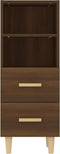 vidaXL - Dressoir - 34,5x34x90 - cm - bewerkt - hout - bruin - eikenkleur