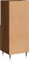 vidaXL - Dressoir - 34,5x34x90 - cm - bewerkt - hout - bruin - eikenkleur