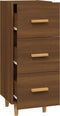 vidaXL - Dressoir - 34,5x34x90 - cm - bewerkt - hout - bruin - eikenkleur
