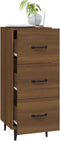vidaXL - Dressoir - 34,5x34x90 - cm - bewerkt - hout - bruin - eikenkleur