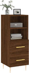 vidaXL - Dressoir - 34,5x34x90 - cm - bewerkt - hout - bruin - eikenkleur