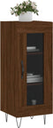 vidaXL - Dressoir - 34,5x34x90 - cm - bewerkt - hout - bruin - eikenkleur