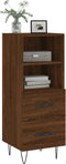 vidaXL - Dressoir - 34,5x34x90 - cm - bewerkt - hout - bruin - eikenkleur