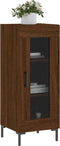vidaXL - Dressoir - 34,5x34x90 - cm - bewerkt - hout - bruin - eikenkleur