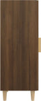 vidaXL - Dressoir - 34,5x34x90 - cm - bewerkt - hout - bruin - eikenkleur