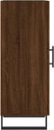 vidaXL - Dressoir - 34,5x34x90 - cm - bewerkt - hout - bruin - eikenkleur