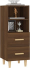 vidaXL - Dressoir - 34,5x34x90 - cm - bewerkt - hout - bruin - eikenkleur