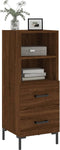 vidaXL - Dressoir - 34,5x34x90 - cm - bewerkt - hout - bruin - eikenkleur