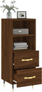 vidaXL - Dressoir - 34,5x34x90 - cm - bewerkt - hout - bruin - eikenkleur