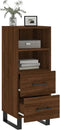 vidaXL - Dressoir - 34,5x34x90 - cm - bewerkt - hout - bruin - eikenkleur
