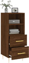 vidaXL - Dressoir - 34,5x34x90 - cm - bewerkt - hout - bruin - eikenkleur