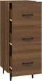 vidaXL - Dressoir - 34,5x34x90 - cm - bewerkt - hout - bruin - eikenkleur