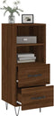 vidaXL - Dressoir - 34,5x34x90 - cm - bewerkt - hout - bruin - eikenkleur