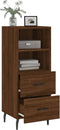 vidaXL - Dressoir - 34,5x34x90 - cm - bewerkt - hout - bruin - eikenkleur