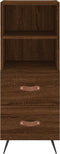 vidaXL - Dressoir - 34,5x34x90 - cm - bewerkt - hout - bruin - eikenkleur