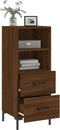 vidaXL - Dressoir - 34,5x34x90 - cm - bewerkt - hout - bruin - eikenkleur