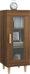 vidaXL - Dressoir - 34,5x34x90 - cm - bewerkt - hout - bruin - eikenkleur
