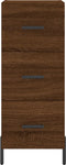 vidaXL - Dressoir - 34,5x34x90 - cm - bewerkt - hout - bruin - eikenkleur